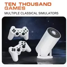 Portable Retro Gaming Projector with 64GB Games