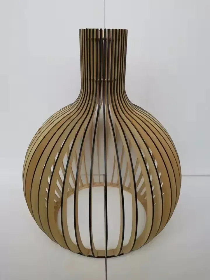 Nordic Wooden Pendant Lamp for Dining & Living Room