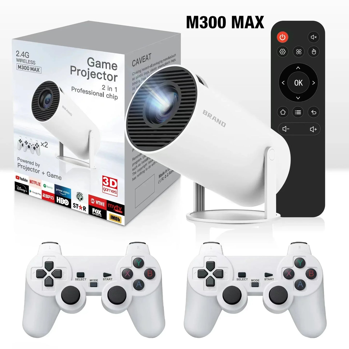 Portable Retro Gaming Projector with 64GB Games