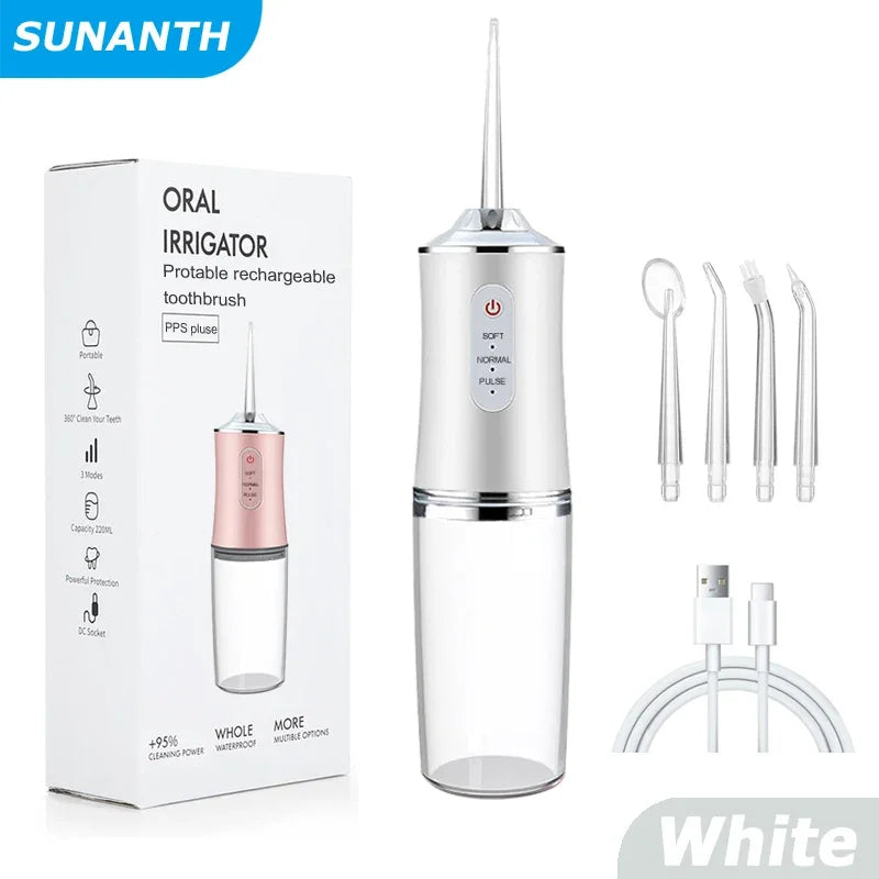 Portable Dental Water Flosser USB Rechargeable 220ml